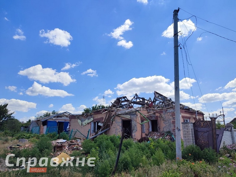 Прифронтовая деревня в Запорожской области