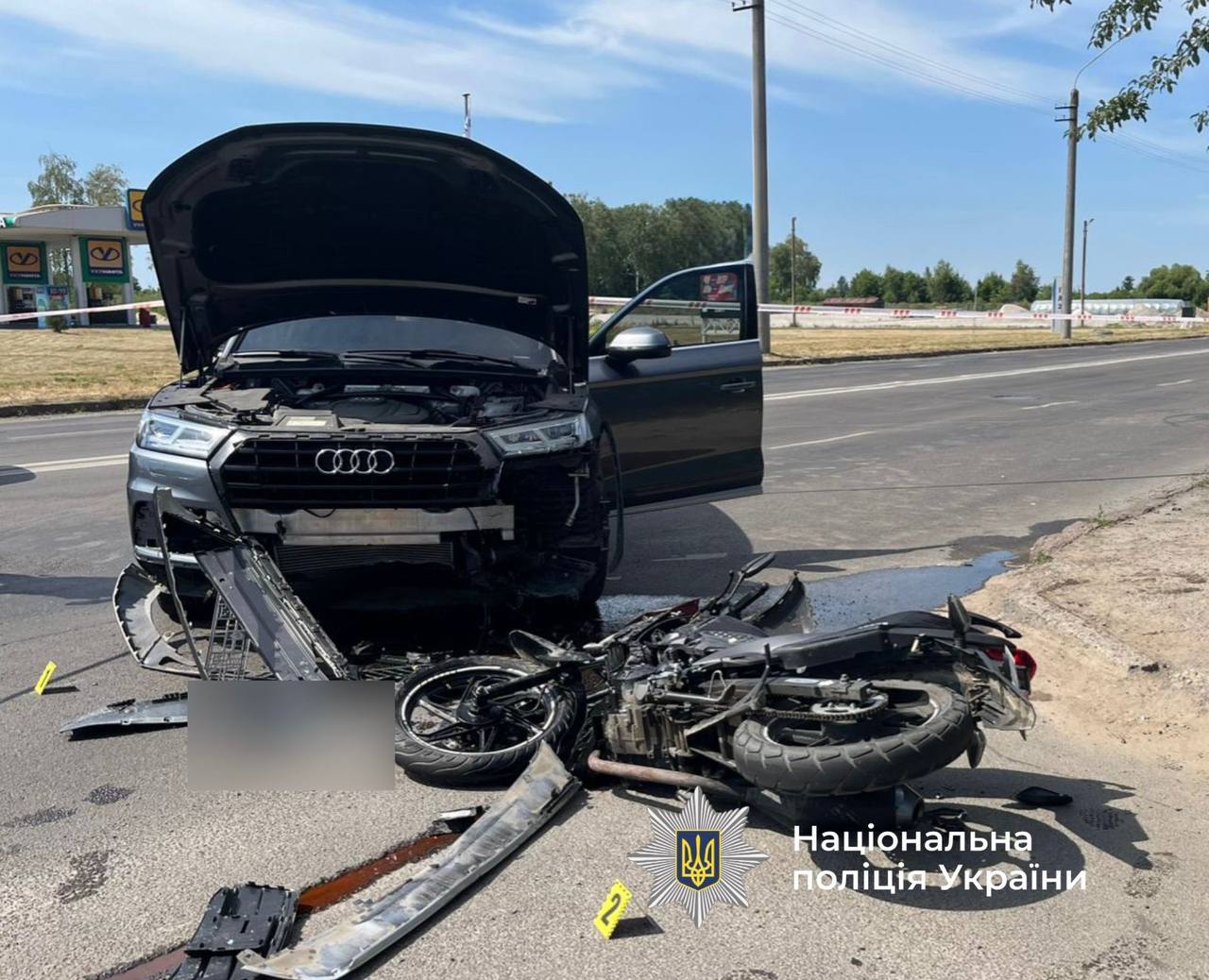 Автомобіль після дорожньо-транспортної пригоди на Івано-Франківщині, липень 2025 року