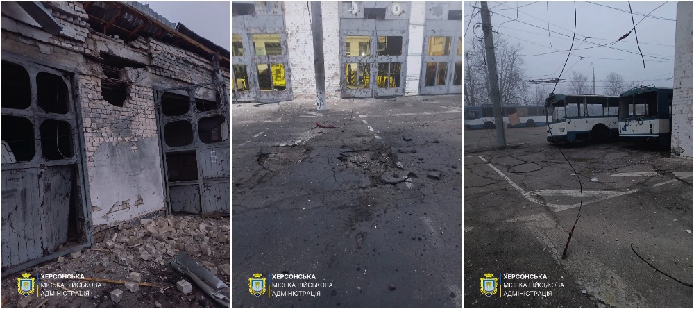 Росіяни вночі обстріляли тролейбусне депо у Херсоні