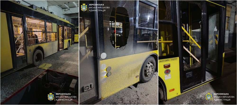 Росіяни вночі обстріляли з артилерії тролейбусне депо у Херсоні