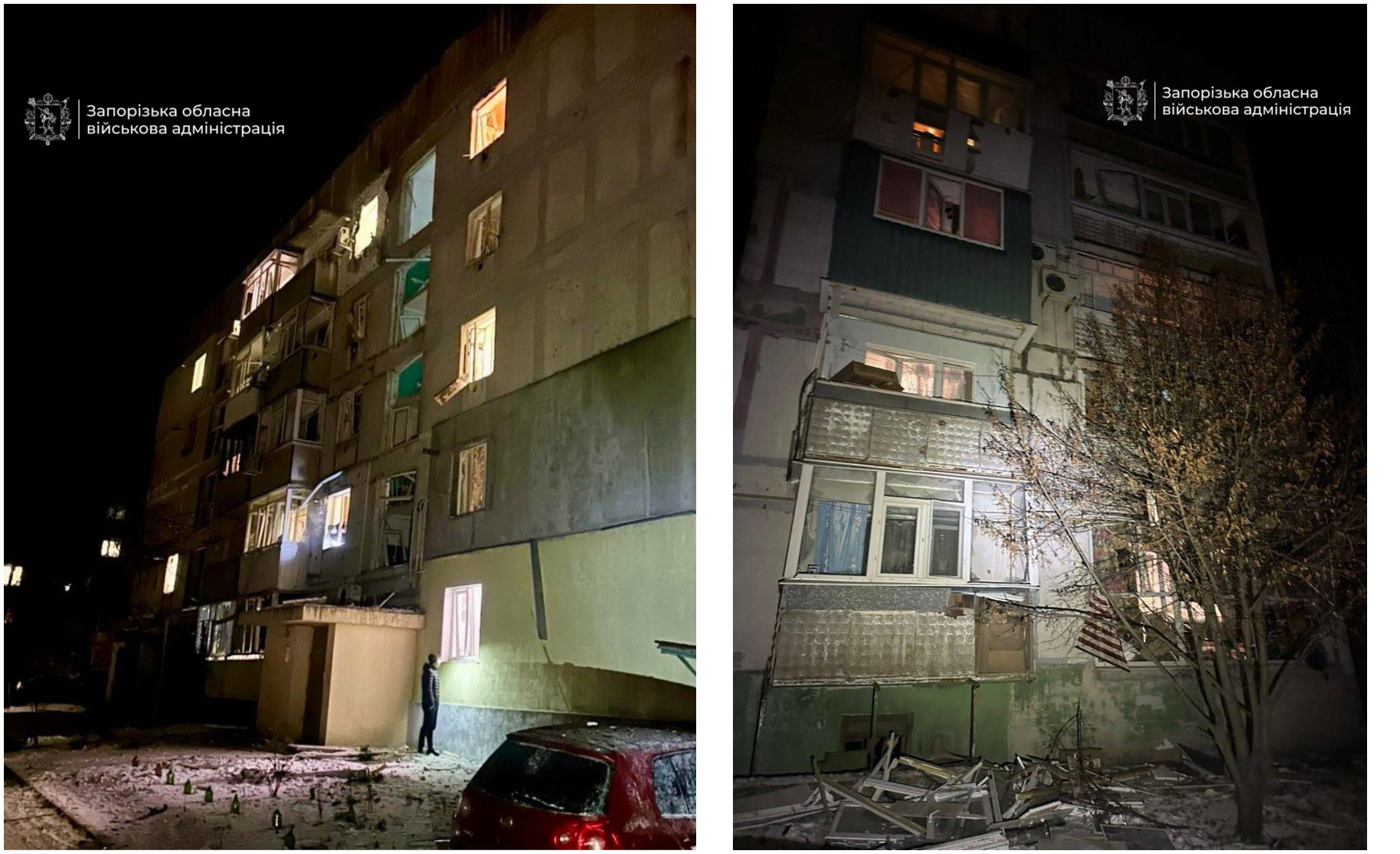 Россияне атаковали Запорожский район: возник пожар, повреждены многоэтажки