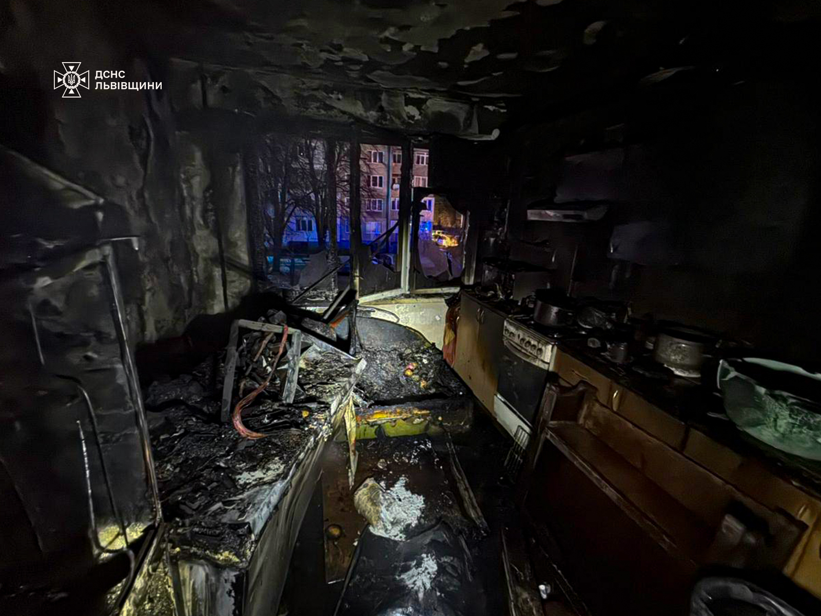 Во Львове ночью произошел пожар в девятиэтажке