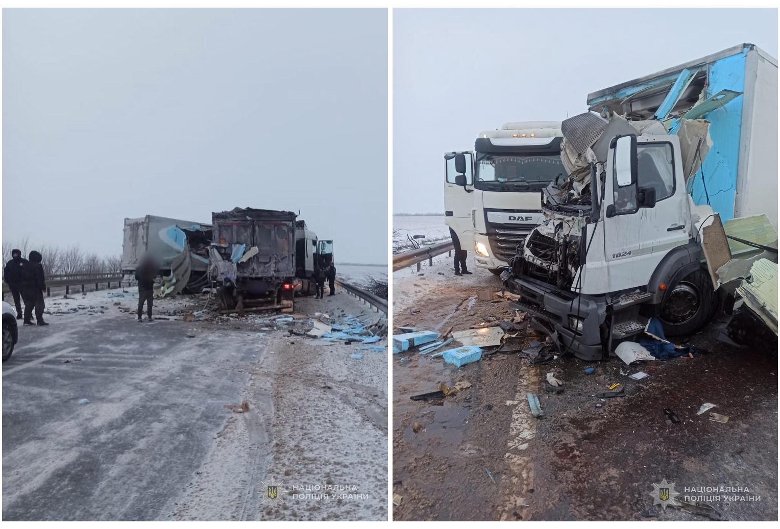 В Одесской области столкнулись два грузовика: движение транспорта ограничено